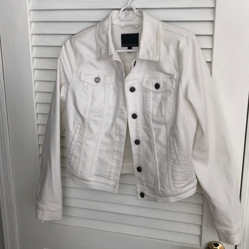 Banana republic white jean jacket SALE
